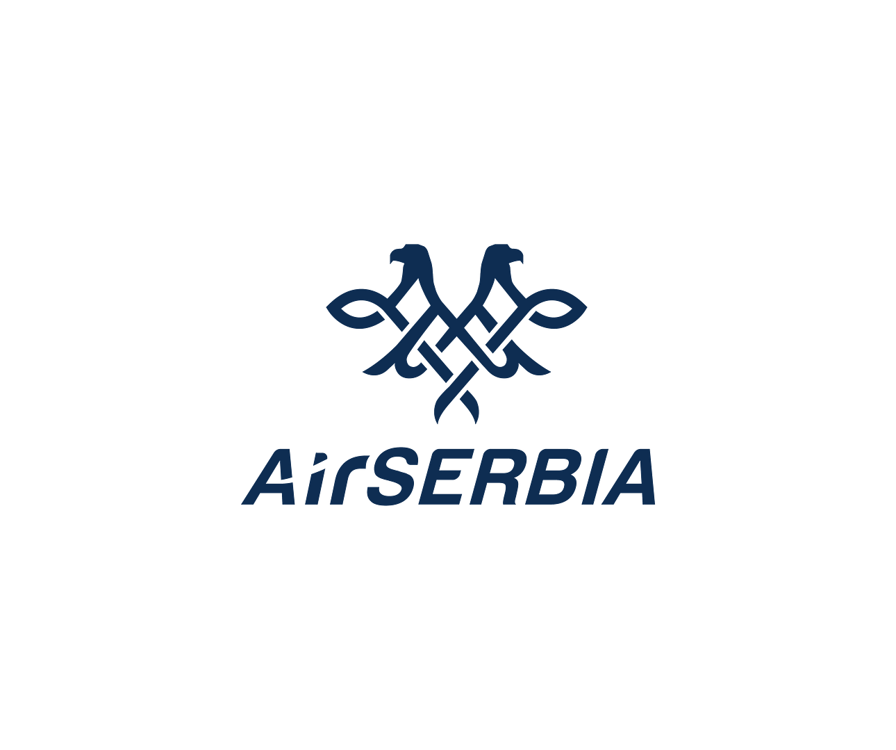 Air Serbia Vertical Blue On White Background Logo